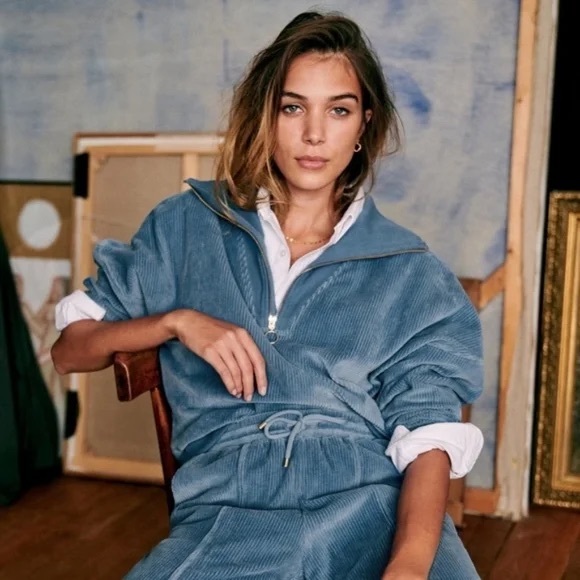 Sezane Salomé Sweatshirt Bleu Vintage. - Size S - Picture 1 of 4